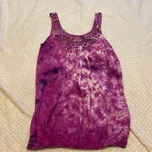Purple Tie-Dye Tank Top Size Small